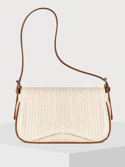Casual Straw-Texture Shoulder Bag