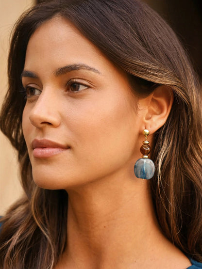 Vintage Resin Bead Drop Dangle Earrings