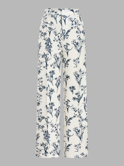 Floral Print Crop Cami Top & Wide Leg Pants Set