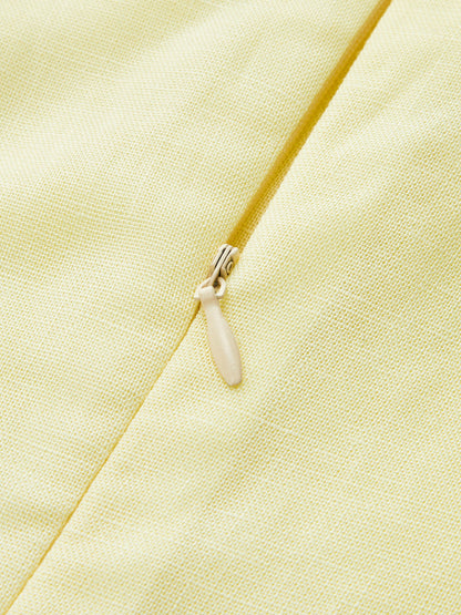 Twisted Waist Linen Blend Sleeveless Blouse