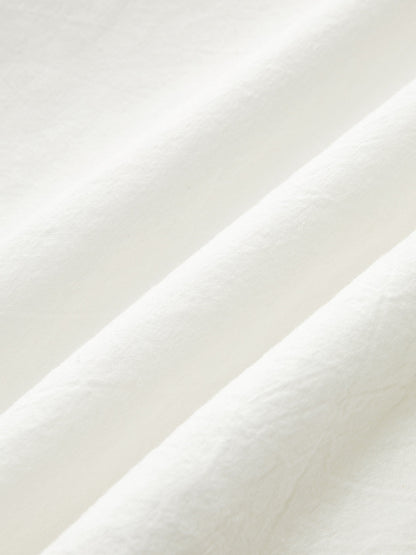 Cotton Tie-Waist Long Sleeve Shirt Dress
