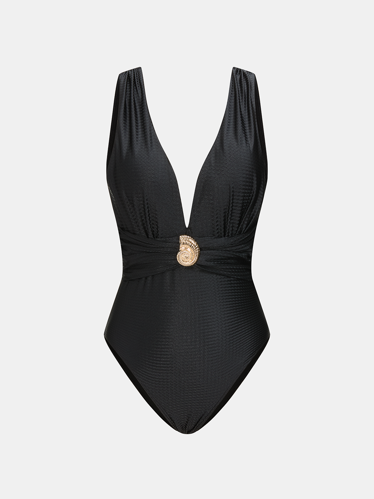 Deep V One Piece Swimsuit & Printed Sarong Set