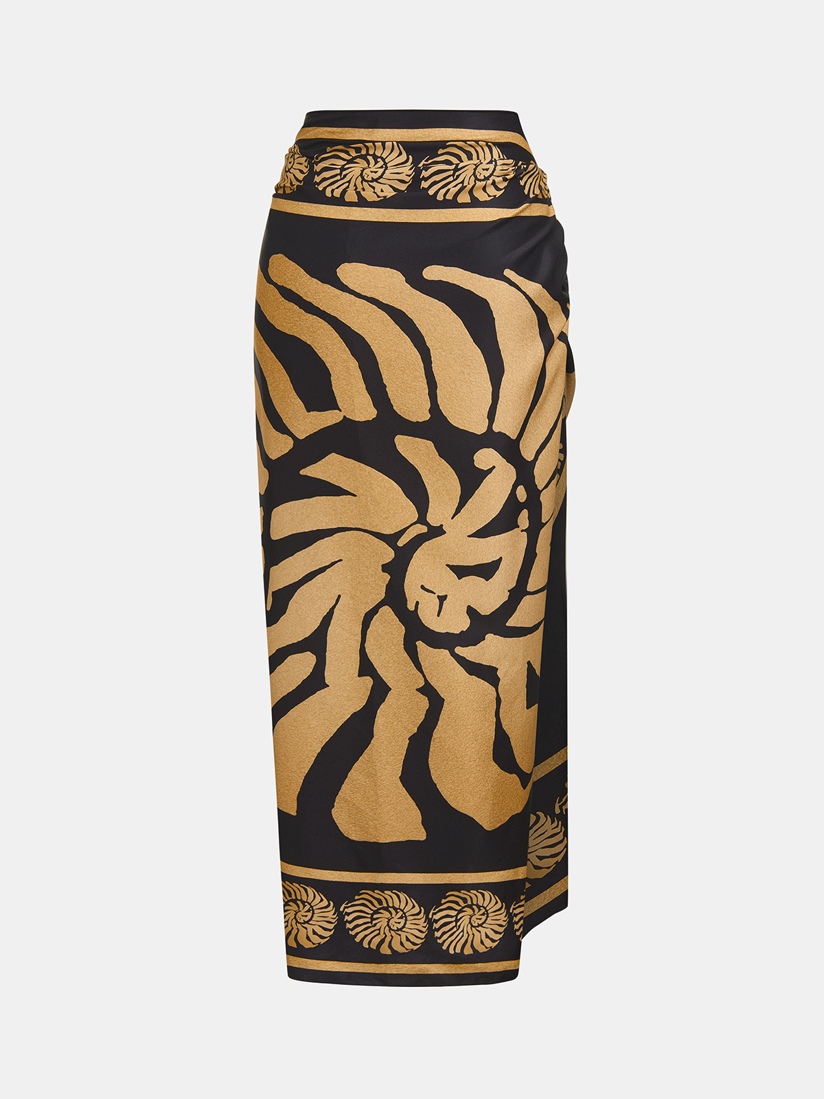 Deep V One Piece Swimsuit & Printed Sarong Set