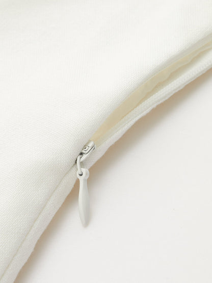 Linen Blend Contrast Trim Sleeveless Mini Dress