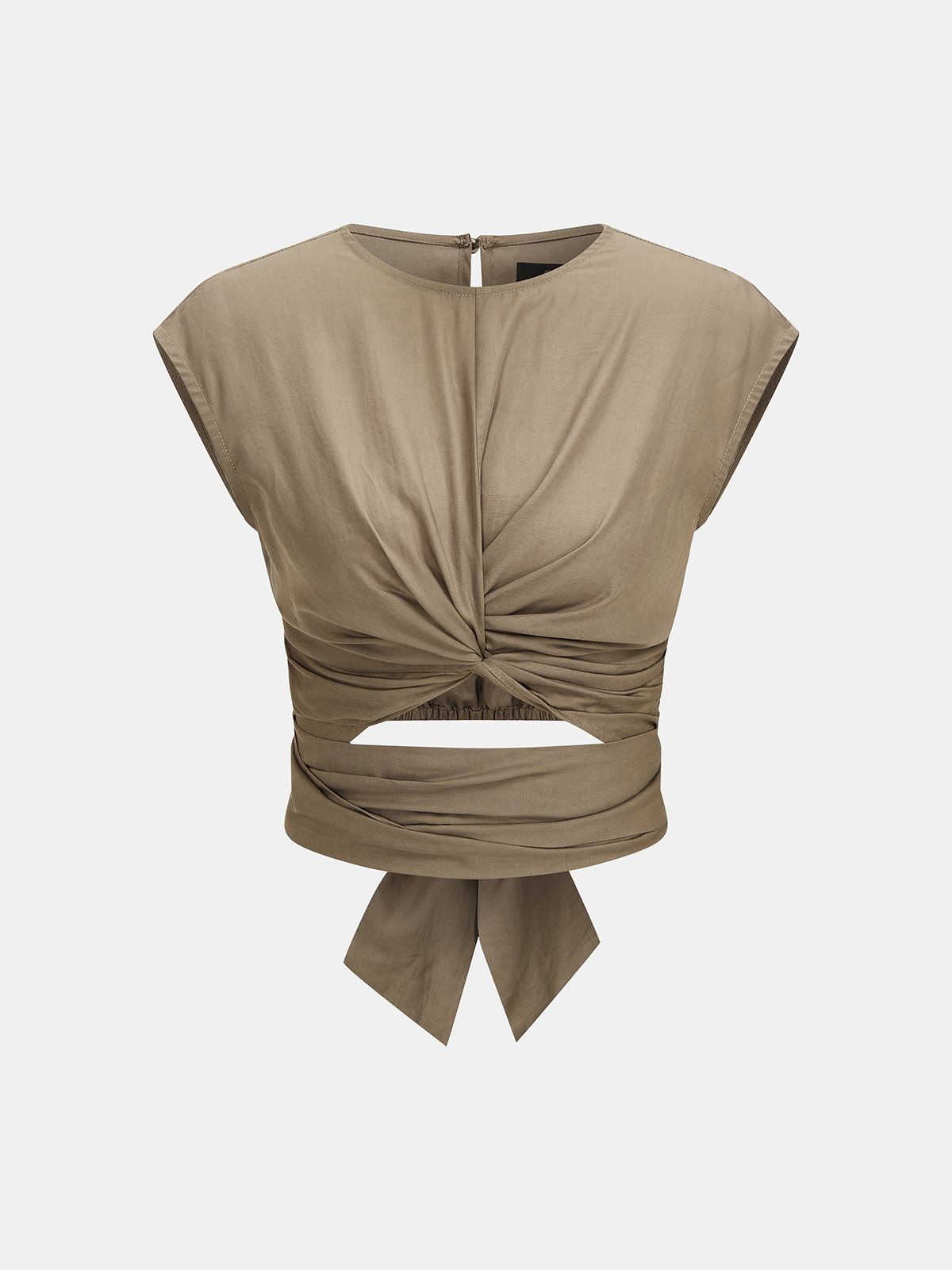Lyocell Twist-Front Cut-Out Top