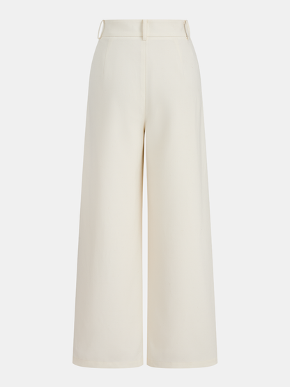 Belted Peplum Blazer Vest & Wide Leg Pants Set