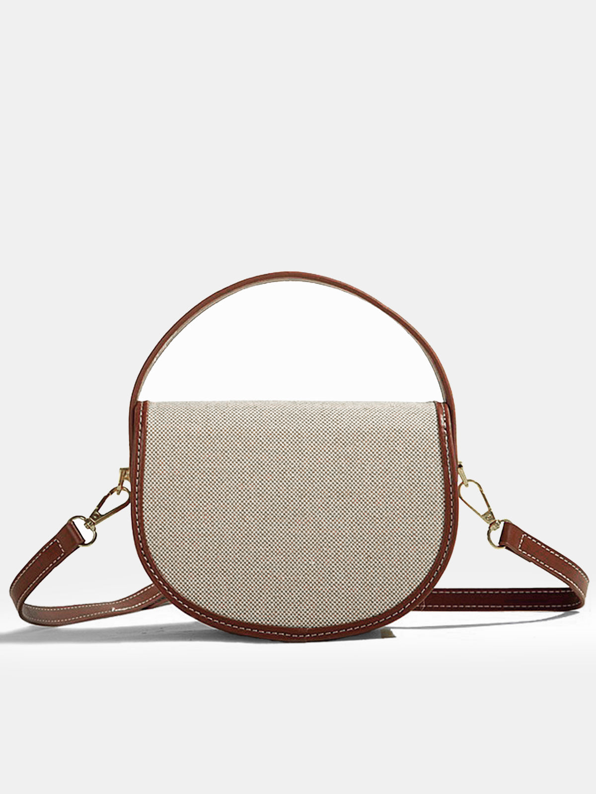 Vintage Buckle Saddle Crossbody Handbag