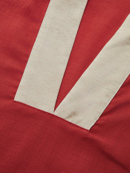 Tencel Linen Blend Contrast Trim Shift Dress