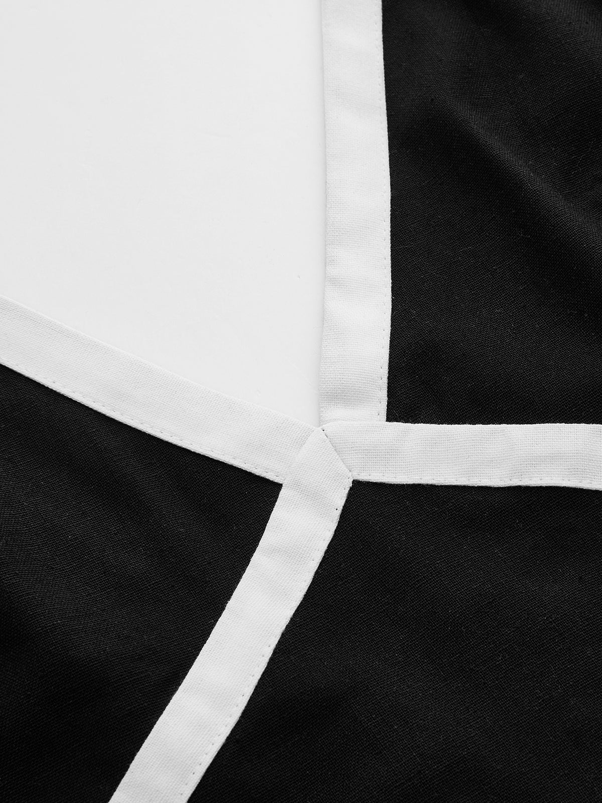 Oversize Contrast Trim Linen-Blend Mini Dress
