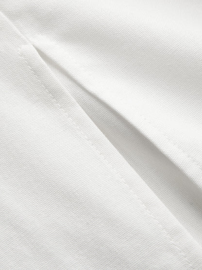 Cotton-Linen Sleeveless V-Neck Bow Split Dress