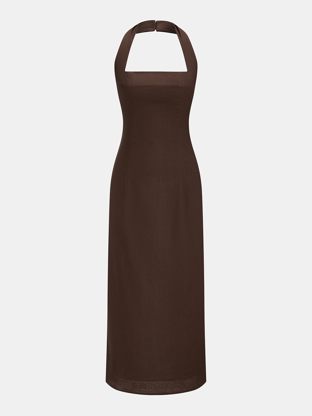 Cotton & Linen Halter Backless Split Dress