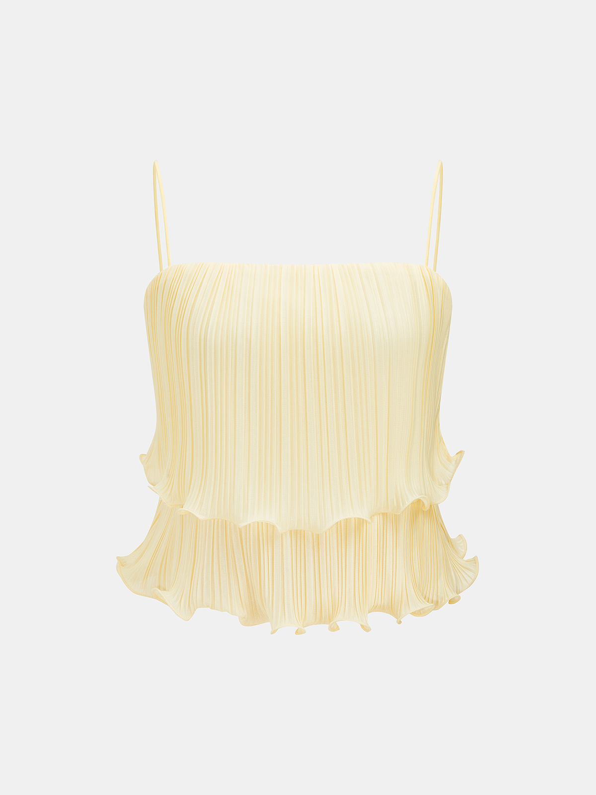 Pleated Layered Ruffle Skirt Set