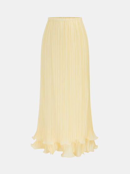 Pleated Layered Ruffle Skirt Set