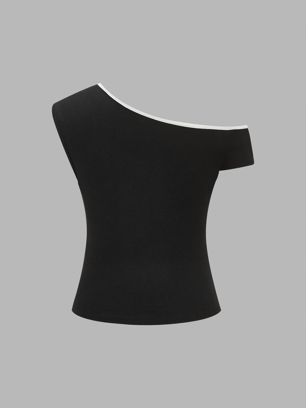 Flower Cutout One-Shoulder Top