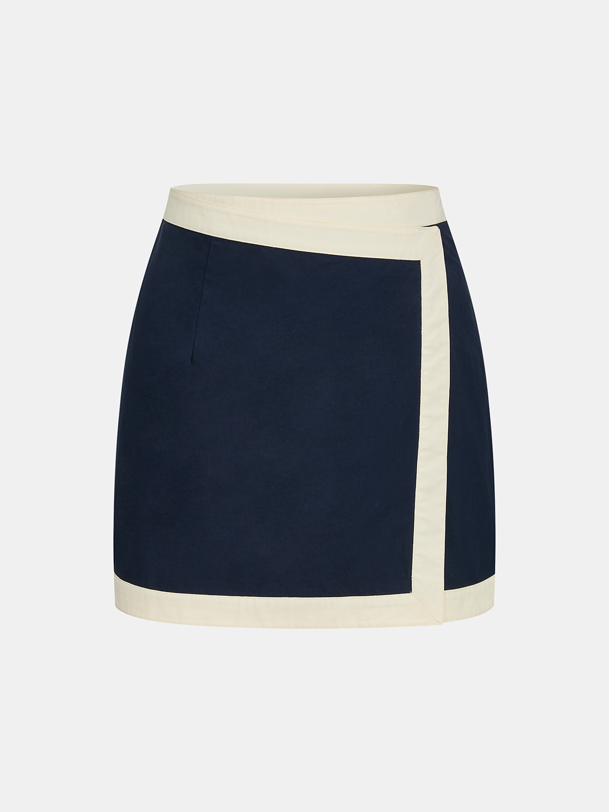 Cotton Contrast Trim Two Piece Skirt Set