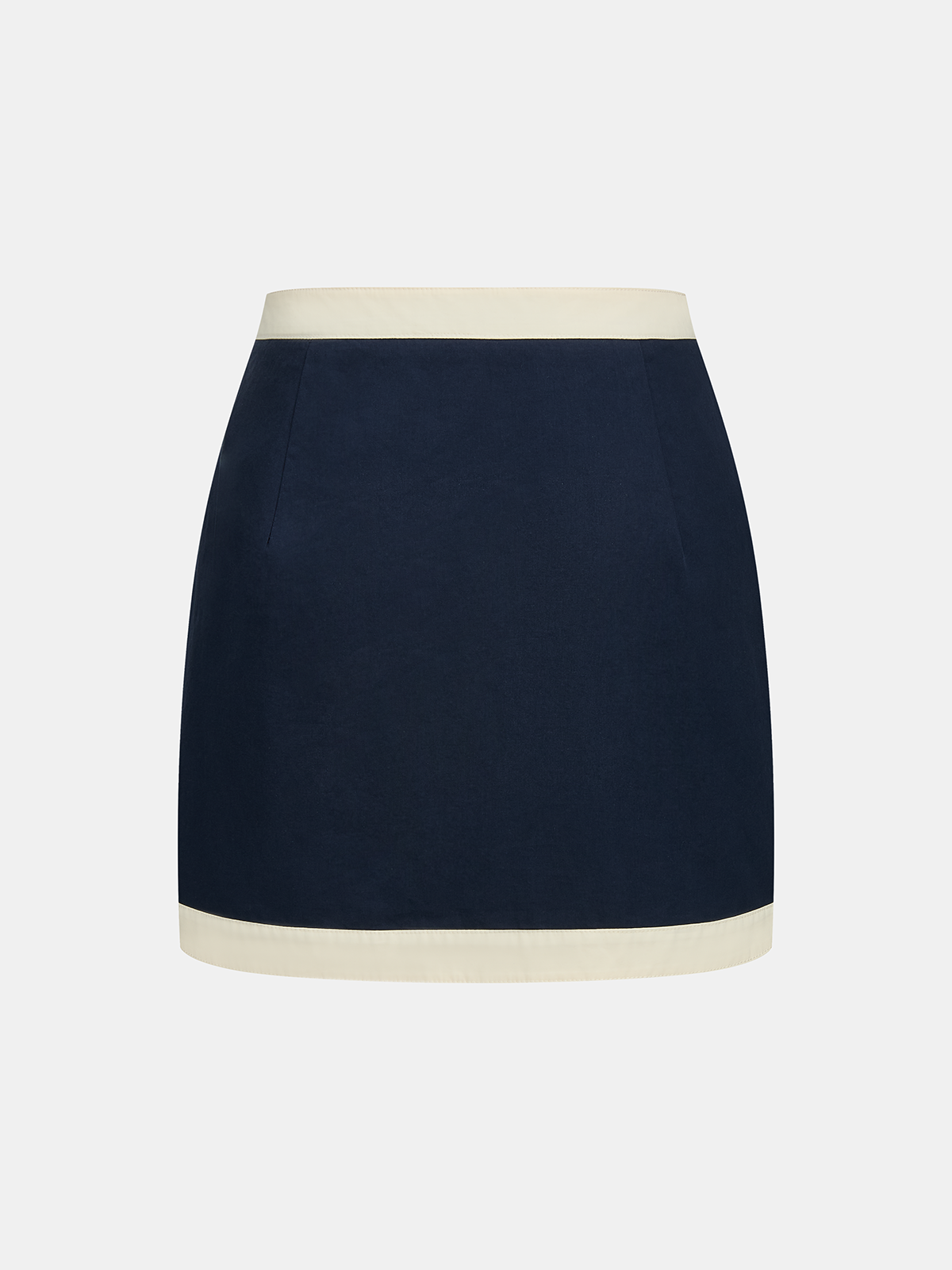 Cotton Contrast Trim Two Piece Skirt Set