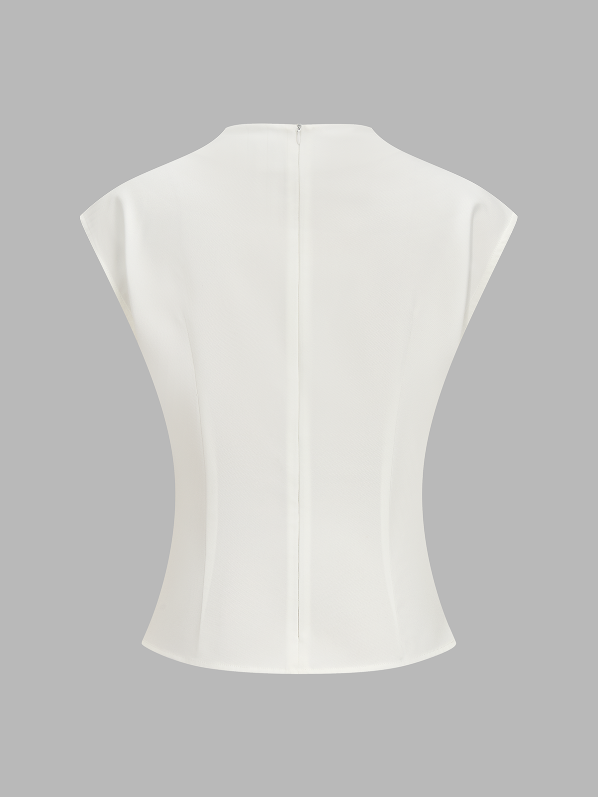 Mock Neck Sleeveless Asymmetrical Hem Blouse