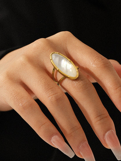 Oval Mother Of Pearl Statement Ring