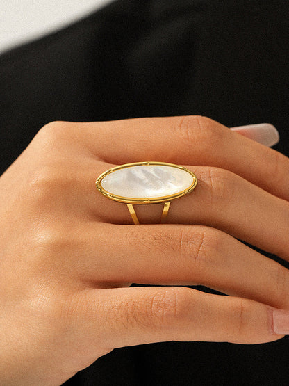 Oval Mother Of Pearl Statement Ring