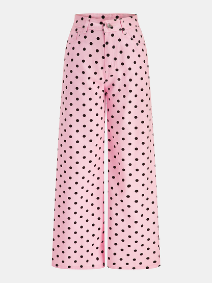 Polka Dot Wide Leg Pants