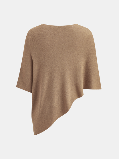 Asymmetric Hem Batwing Knit Top