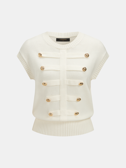 Napoleon Metal Detail Crew Neck Knit Top