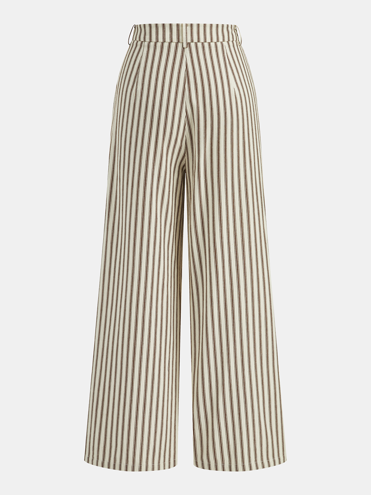 Striped Halter Neck Pants Set with Metal Button