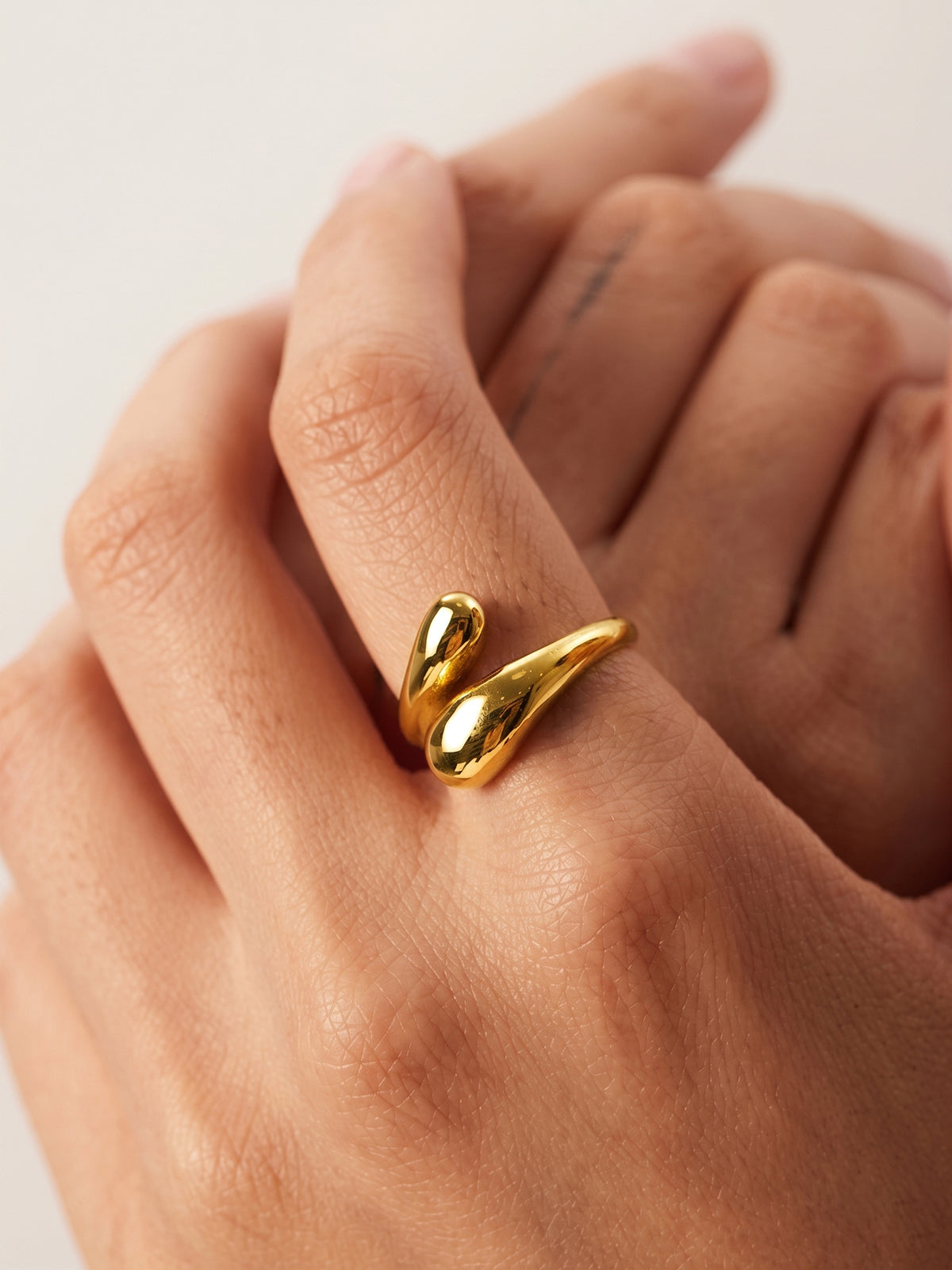 Minimalist Teardrop Open Ring