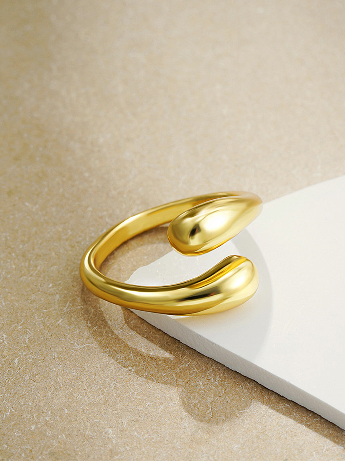 Minimalist Teardrop Open Ring
