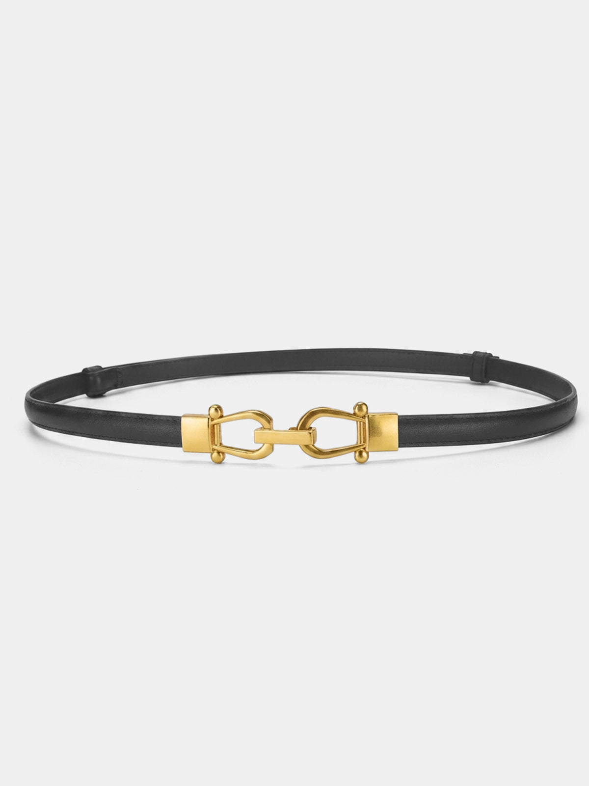 Thin Leather Metal Buckle Waist Belt