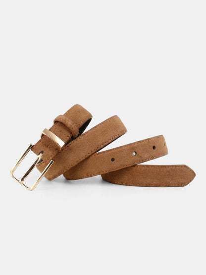 Classic Suede Leather Metal Buckle Belt