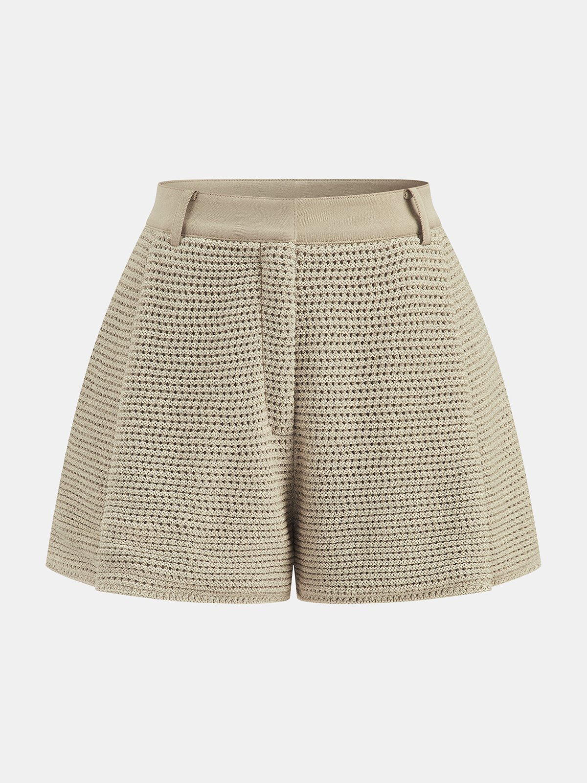 Open Knit Sleeveless Tank Top & Shorts Set