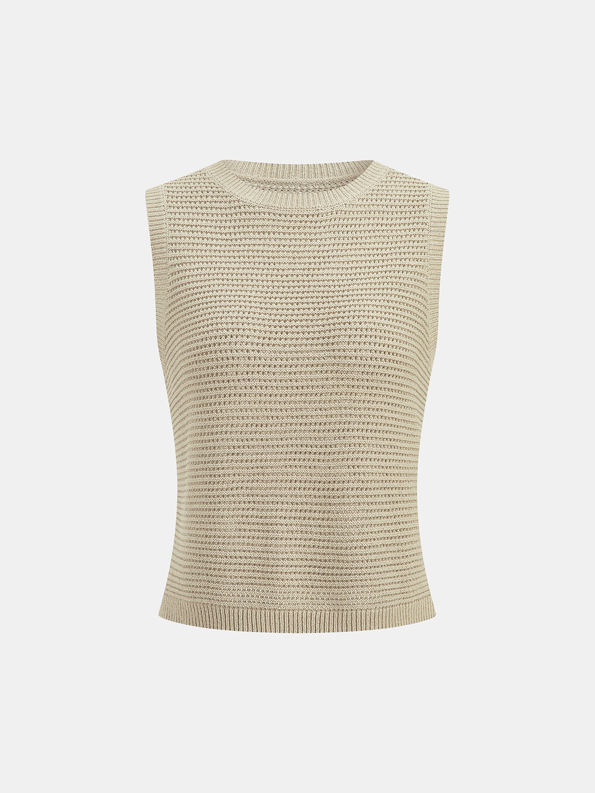 Open Knit Sleeveless Tank Top & Shorts Set