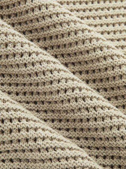 Open Knit Sleeveless Tank Top & Shorts Set