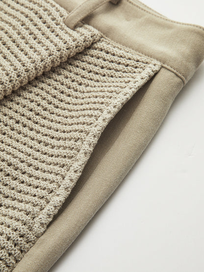 Open Knit Sleeveless Tank Top & Shorts Set