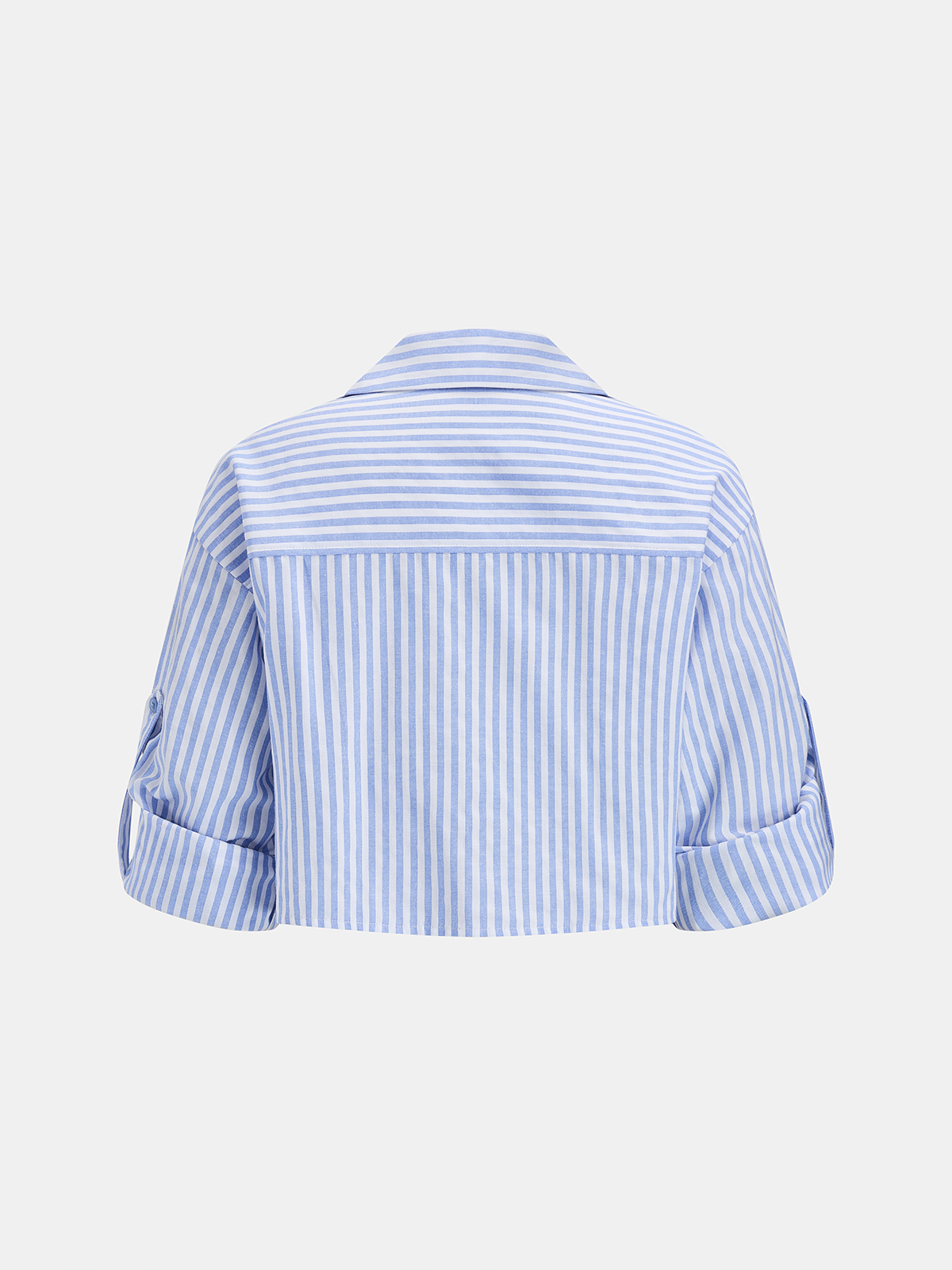 Striped Cropped Shirt & Shorts Set