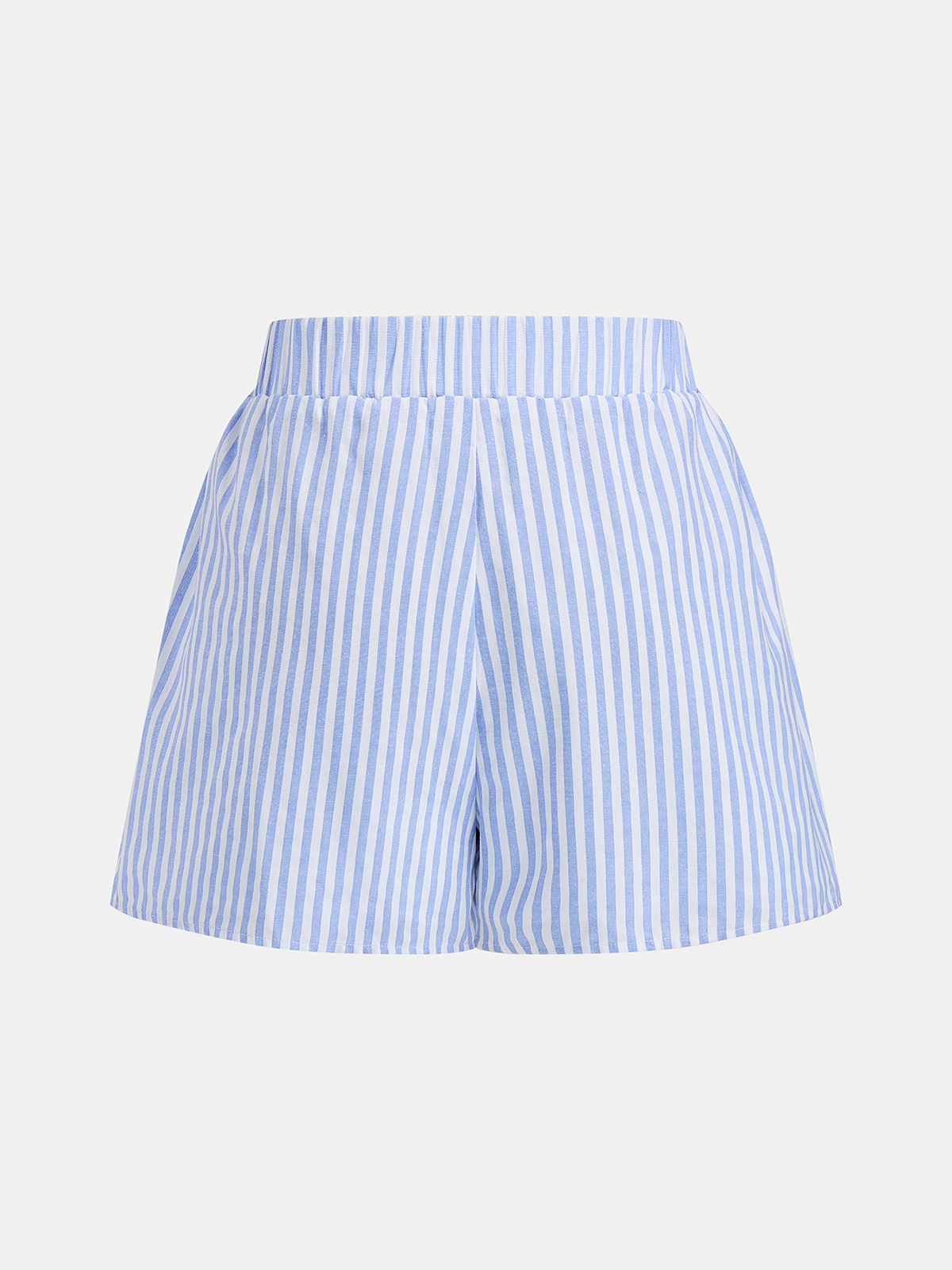 Striped Cropped Shirt & Shorts Set