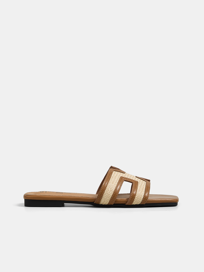 Square Toe H Slide Sandals