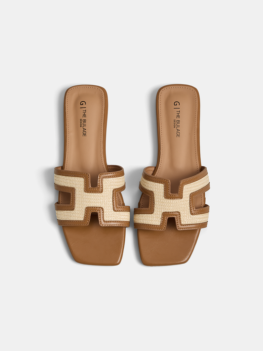 Square Toe H Slide Sandals