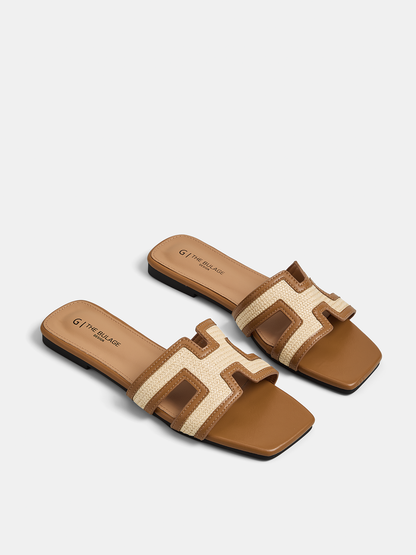 Square Toe H Slide Sandals