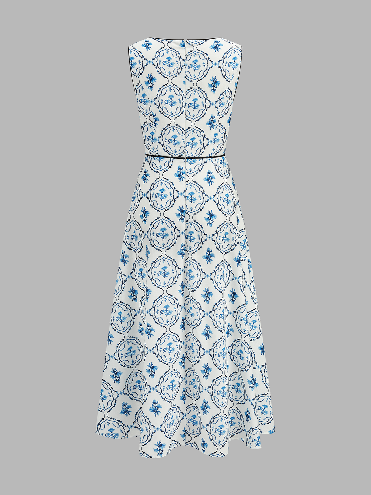 Floral Print Sleeveless A-Line Dress