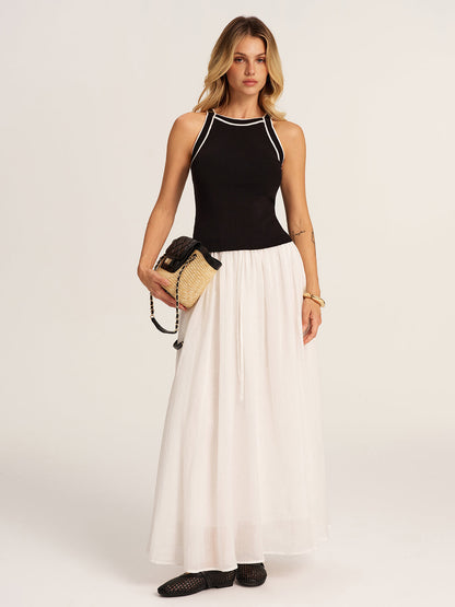 Contrast Trim Knit Tank Top