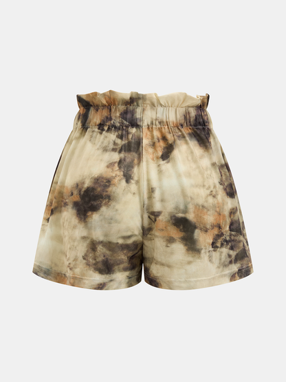Floral Print Sleeveless Shorts Set