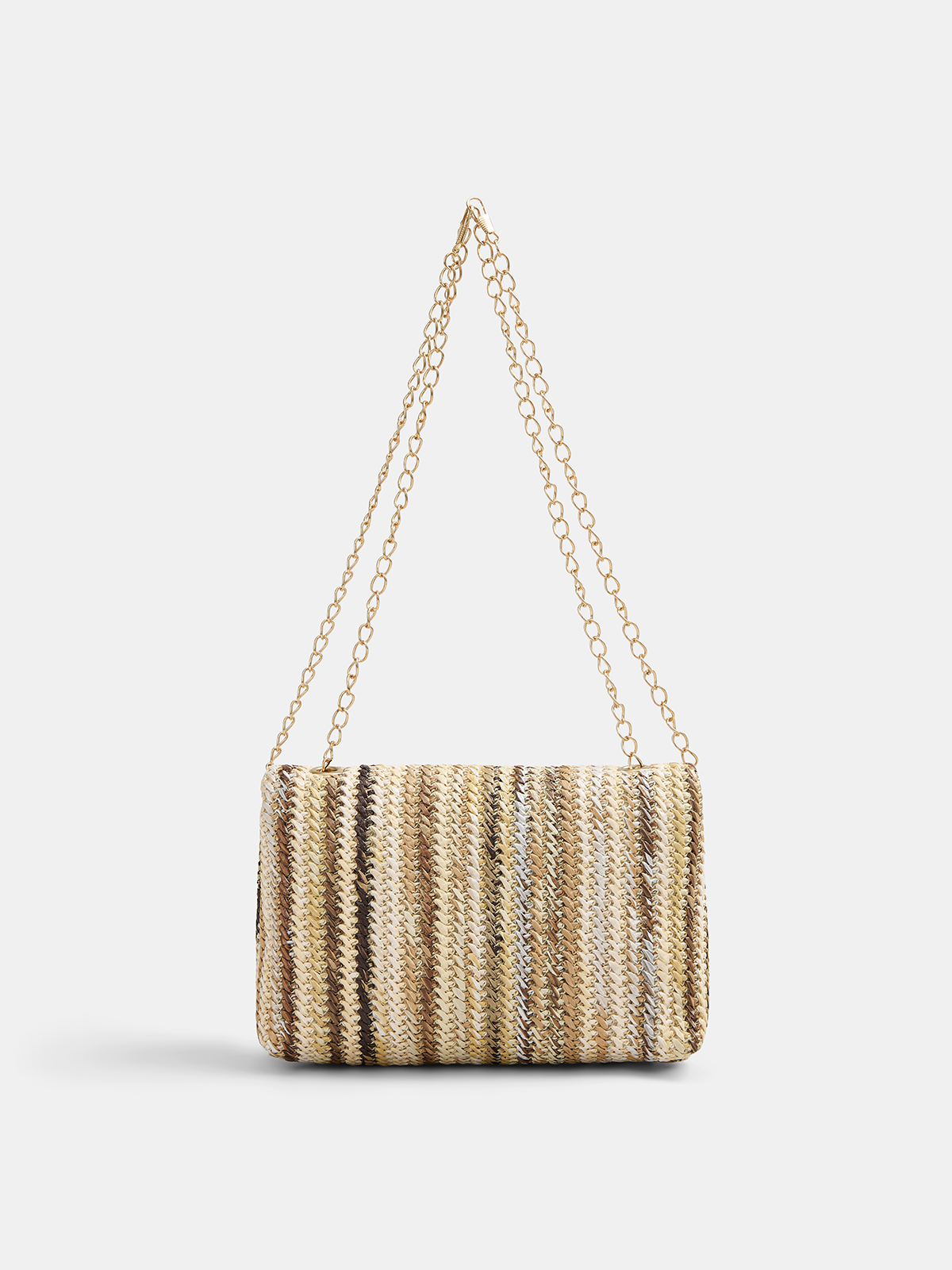 Straw Chain Strap Shoulder Bag