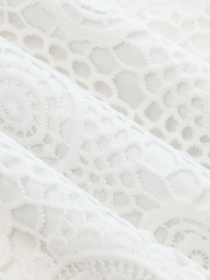 Bow-Back Guipure Lace Sleeveless Top