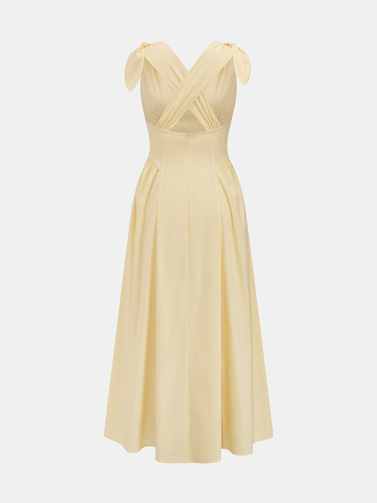Cross Back Bow Strap Midi Dress