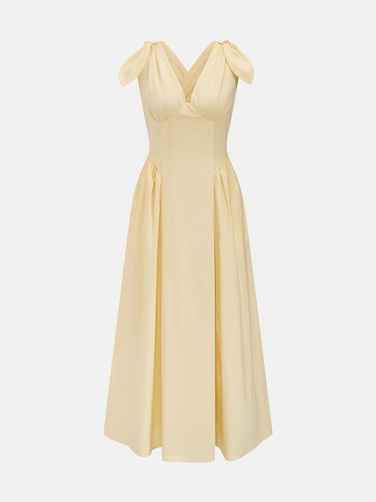 Cross Back Bow Strap Midi Dress