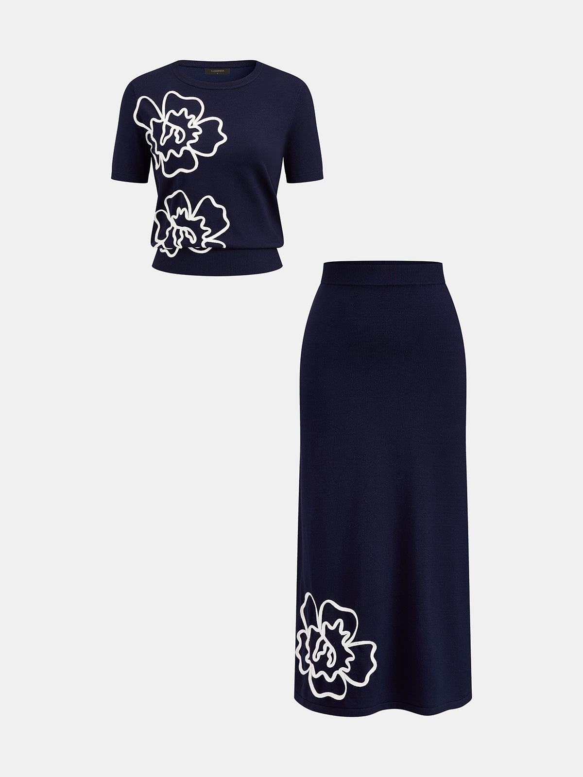 Floral Applique Knitted Co-Ord Set