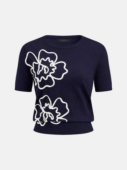 Floral Applique Knitted Co-Ord Set