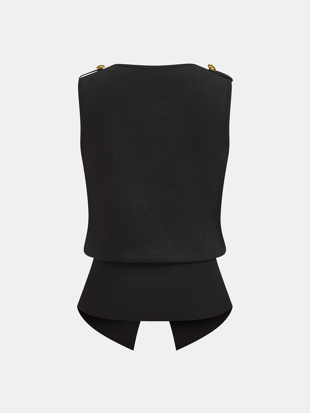 Metal Detail Napoleon Style Knit Vest